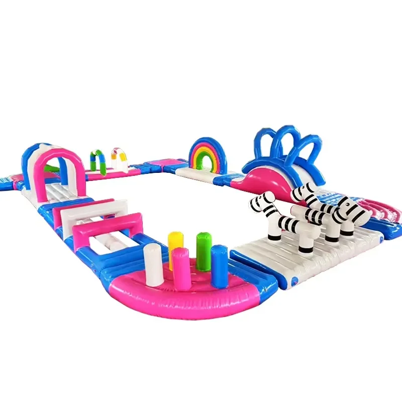 Indoor Outdoor Inflatable Water Park for Kids Adults Water Sports Floating Obstacle 38m PVC Customized Color-Manufactured