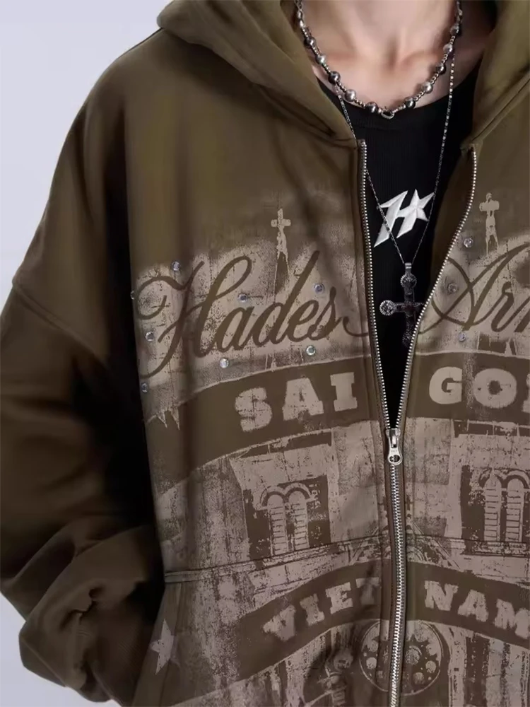 النمط الأمريكي الخريف والشتاء منتج جديد للجنسين السترة هوديي سترة بسيطة يومية متعددة الاستخدامات #2