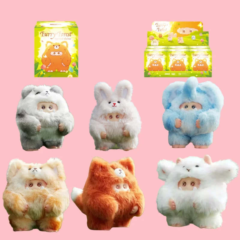 

Новый бархатный Monster V1 V2 Cotton Candy Dream Series Furry Forest Mystery Blind Box Милый настольный орнамент для комнаты Вентилятор Подарочный запас