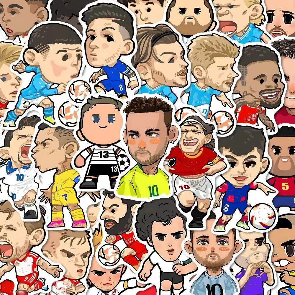 51 Kinds Football Star Messi Cute Expression Wall Stickers Cartoon Soccer Star Cristiano Ronaldo Neymar Cup Mobile Stickers