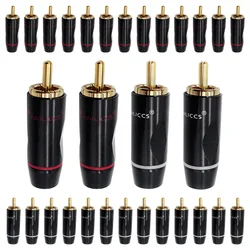 2/4/8/16PCS  Brass Gold Plated RCA HIFI Cable Terminals Male Plug Connector , Audio Video HIFI Terminals