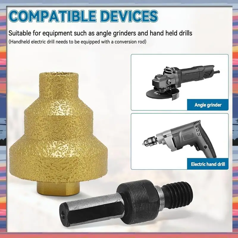 

AFBC Diamond Step Drill Bit 20Mm 35Mm 50Mm Diamond Hole Opener Puncher Round Hole Cone Grinder Bit For Marble Stone