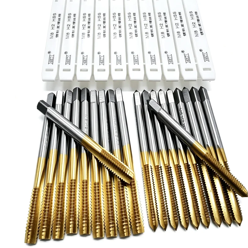 Straight Flute machine tap M1-M39 Titanium coated HSS, for internal thread tapping tool in machine tools