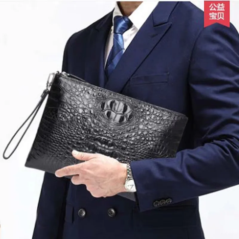 

moben crocodile men clutch bag for men for male business large capacity