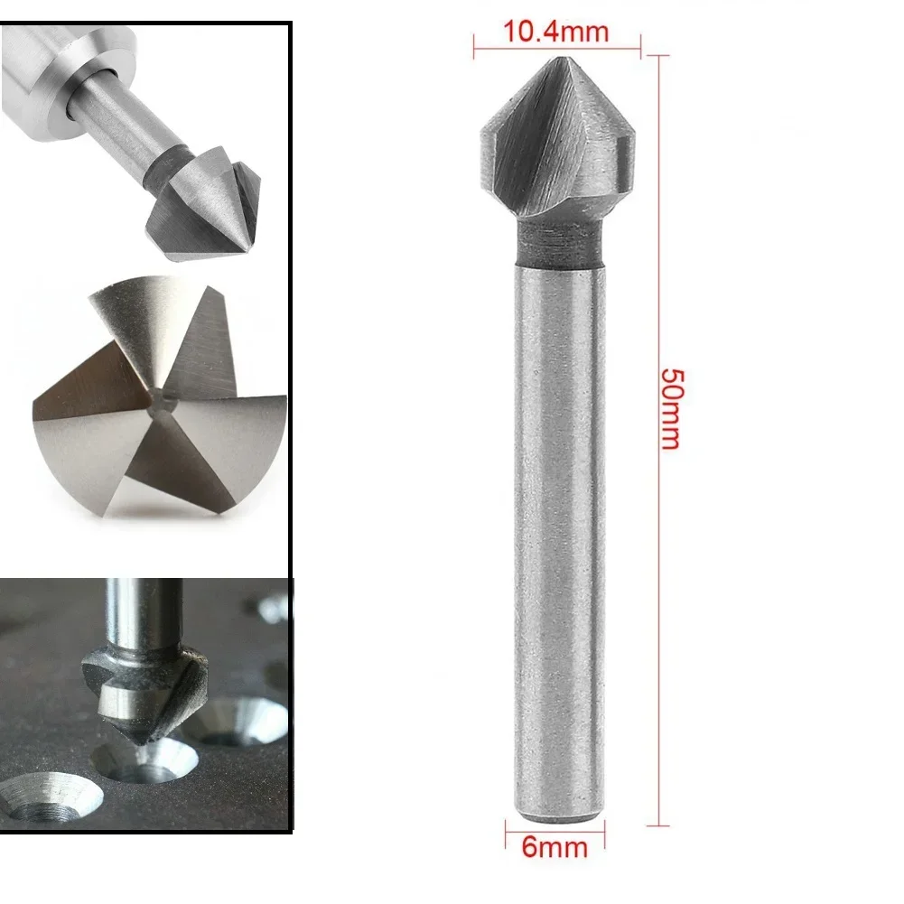 1 PC 3 ขลุ่ย 90 องศา Countersink เจาะ Bit Chamfer CUTTER 6.3-20.5mm Chamfering CUTTER ไม้โลหะเจาะรูเครื่องตัด