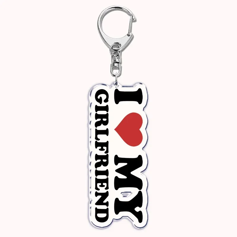 Custom I Love You My Fictional Boyfriend Awesome Girlfriend Keychain Emo Boys Hot Wife Mom Dad Key Ring Keychains Bf Gf Gifts