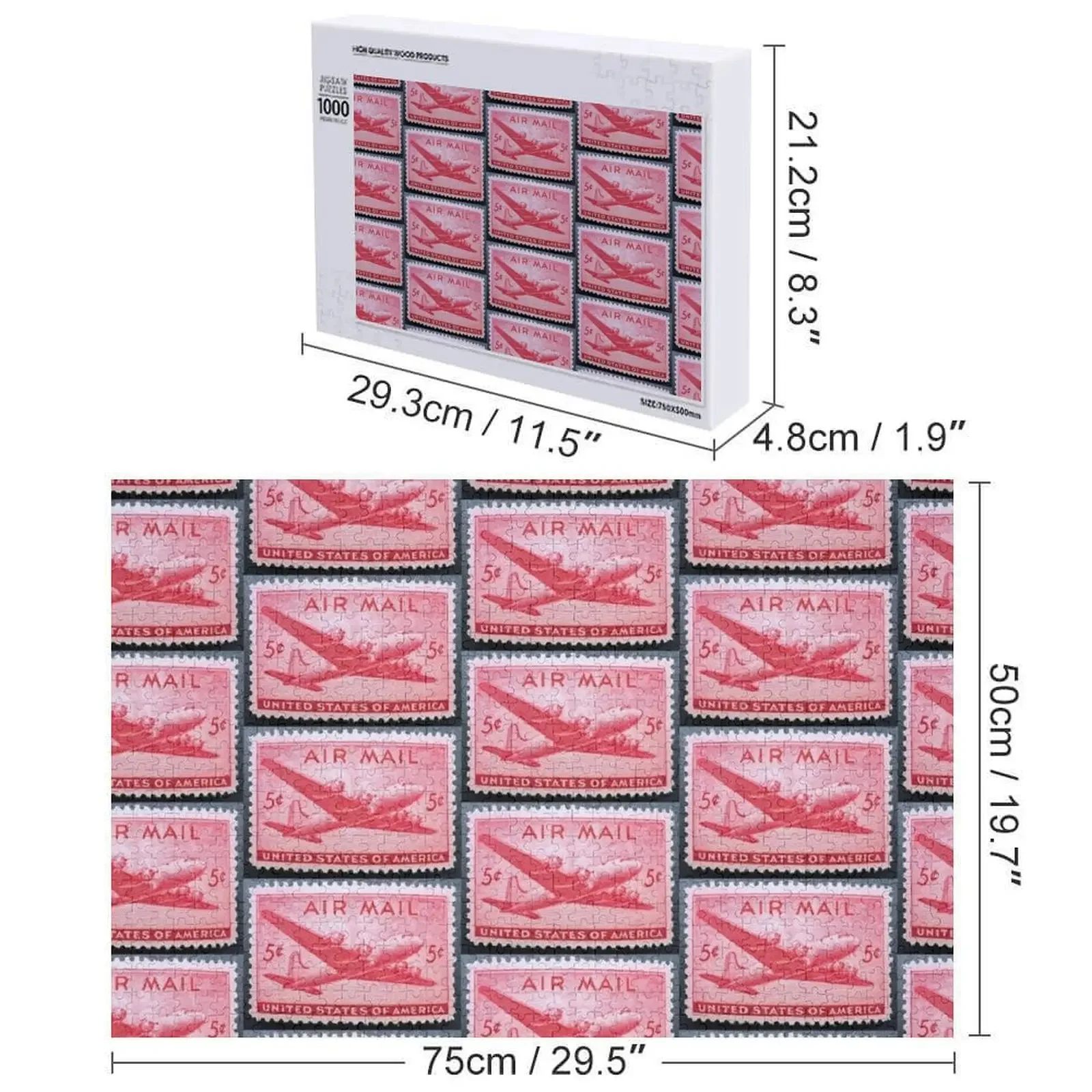 البريد الجوي طائرة خمر ختم البريد بازل قطع خشبية الحيوان اسم خشبي مخصص الاطفال هدية لغز