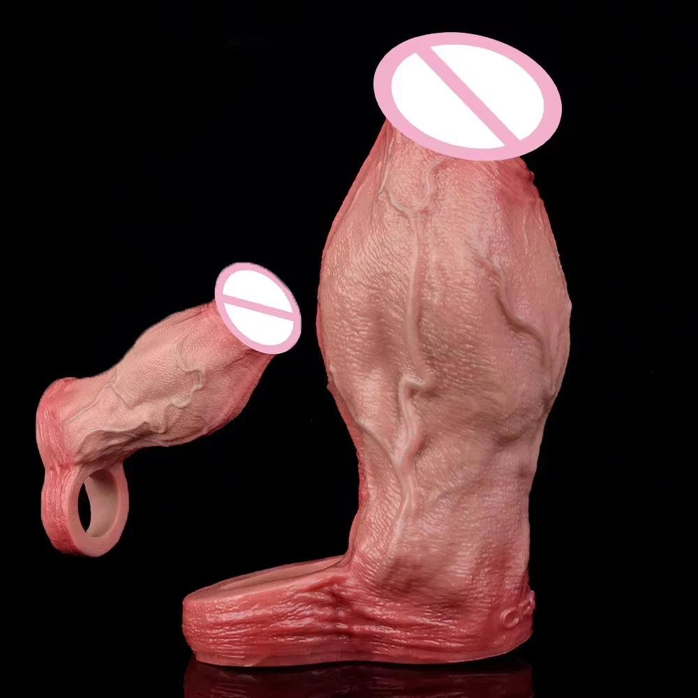 ORALSX Large Dildo Reusable Penis Sleeve Open-ended Design With Dick Enlarger Silicone Male Masturbator For Men Sexual Pleasure
