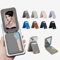 Strong Magnetic For Magsafe Wallet Case For iPhone 17 16 15 Pro Max Samsung S25 S26 Ultra Macsafe Card Holder With Makeup Mirror