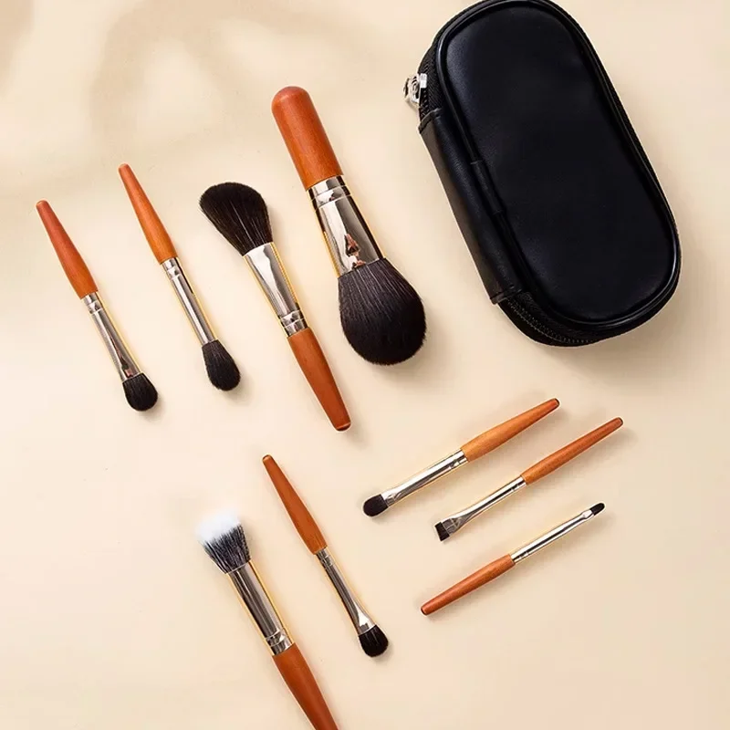Mini Makeup Brush Set Portable Travel Cosmetic Brushes Kit Eyeshadow Foundation Powder Brushes Beauty Makeup Tools