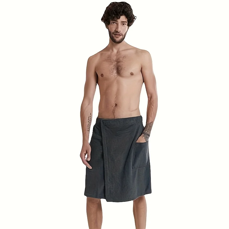 Bolsos de saia de banho masculinos, pijamas confortáveis e absorventes ajustáveis para calças de banho