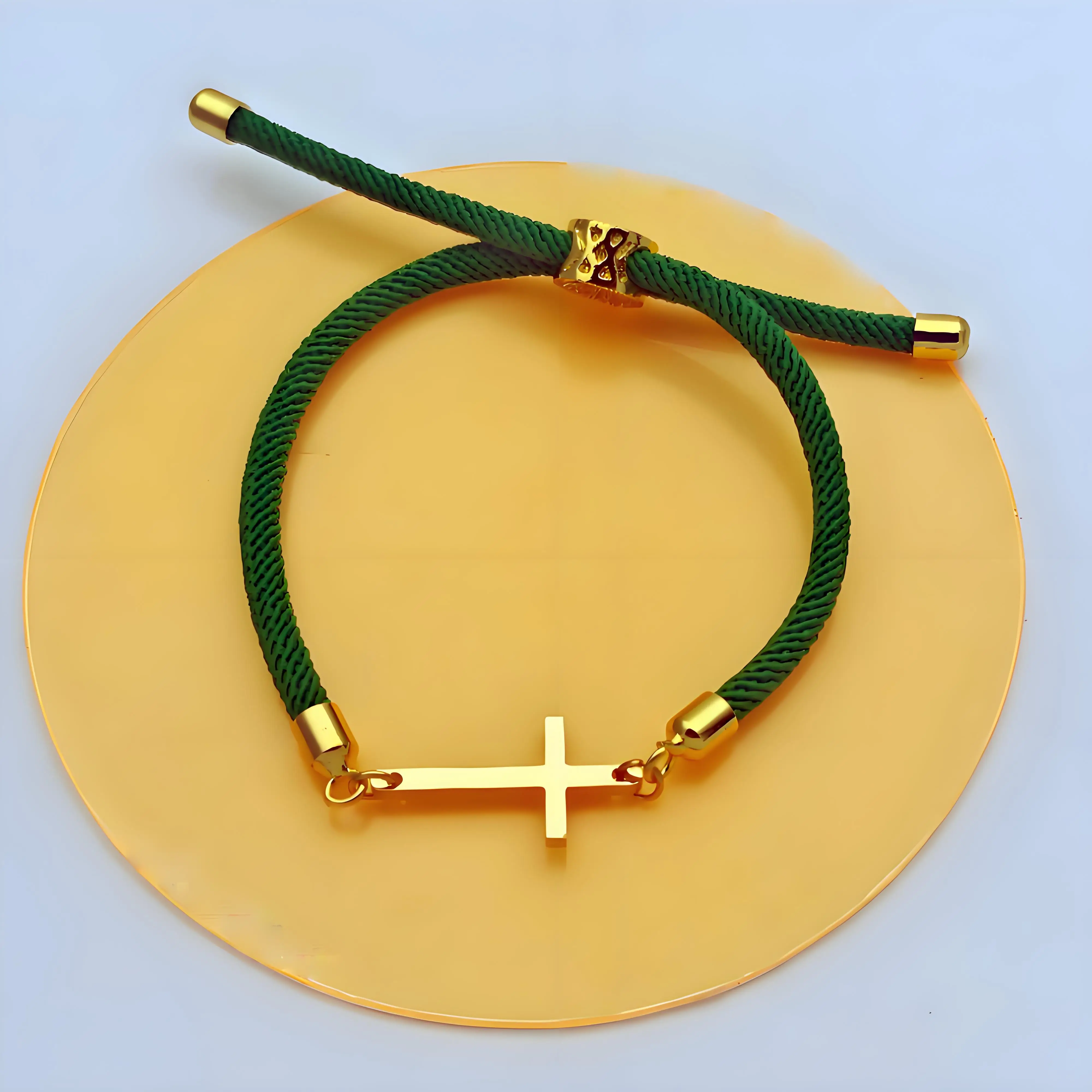 

Colorful Rope Cross Bracelet Set, Gold - Plated Trendy Charm Jewelry, Unisex Accessory for Daily Outfits, Party & Gifting