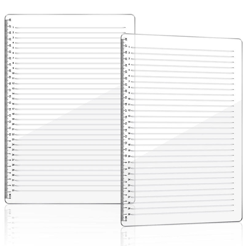 

2 Pcs Plastic Straight Line Stencil Template For Journaling