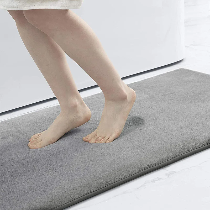 New Silicone Bath Mat Non-Slip Shower Bathroom Rug Memory Foam Carpet Soft Foot Mat Stone Floor Super Absorbent Quick Dry Rug