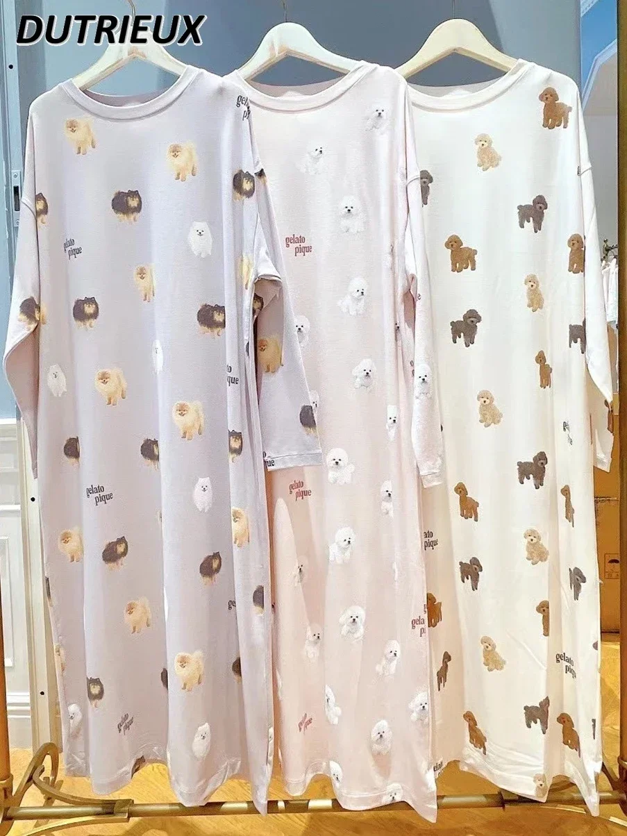 Japanische Pyjamas Frauen niedlichen Cartoon Revers weiche modale Baumwolle Langarm Cardigan Hosen Pyjamas Frühling und Herbst neue Homewear