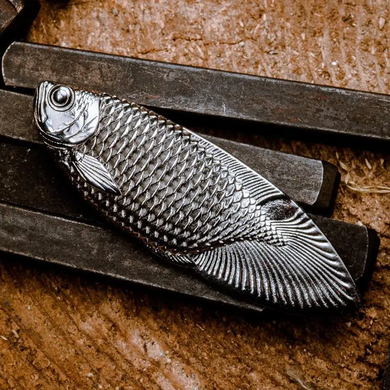Original Fish Tail Knife, Uncut, with Fish to Play with Every Year, Collecting Personalized Gifts with Ease