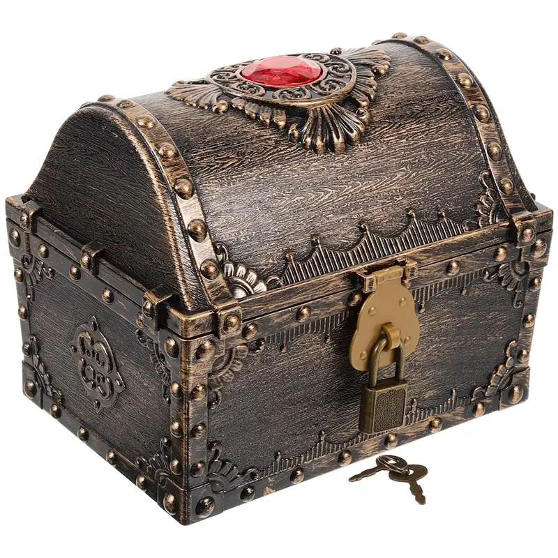 Small Treasure Box Pirate Chest Vintage Treasure Box Small Treasure Chest with Lock and Key