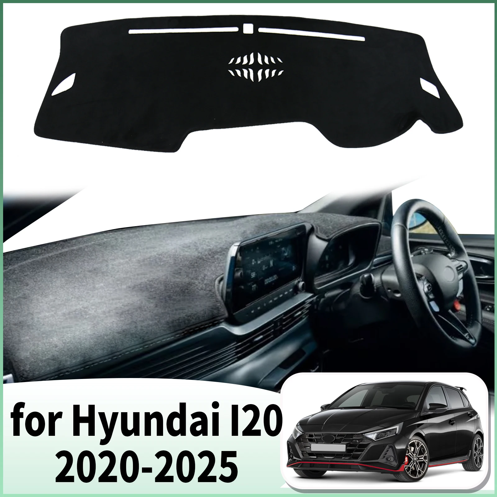 

fit for Hyundai I20 III 2020-2022 2023 2024 2025 Dashmat Car Accessories Dashboard Cover Pad DashMat Sunshade Protective Carpet