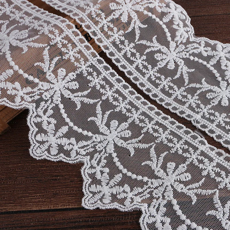 8.5cm Embroidered Lace Net Ribbons Fabric Trim Lace Fabric DIY Cuff Collar Sewing Handmade Craft Materials