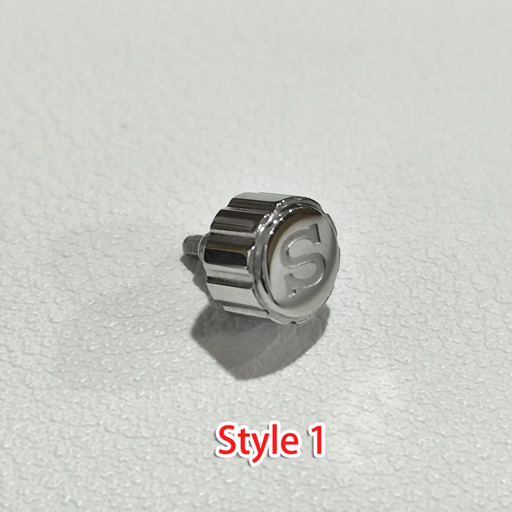 7mm NH35 Crown Screw-in crown Replace Watch For NH 34 NH 35 NH 36 Movement Watch Engraved Signed \'S\' Logo Stainless Steel Crowns