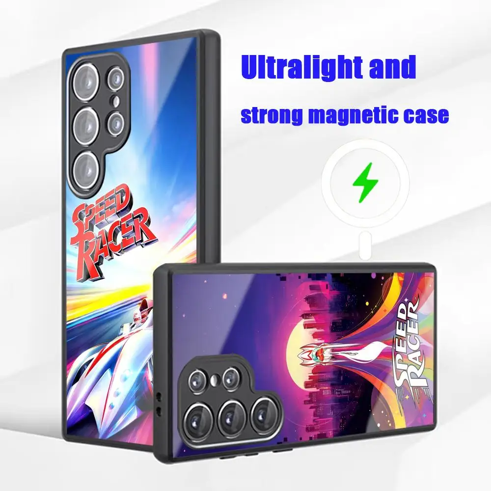 Cool S-Speed R-Racer Car Racing Phone Case For Samsung S26 S25 S24 S23 S22 S21 S20 Plus Ultra Glass Magnetic Case