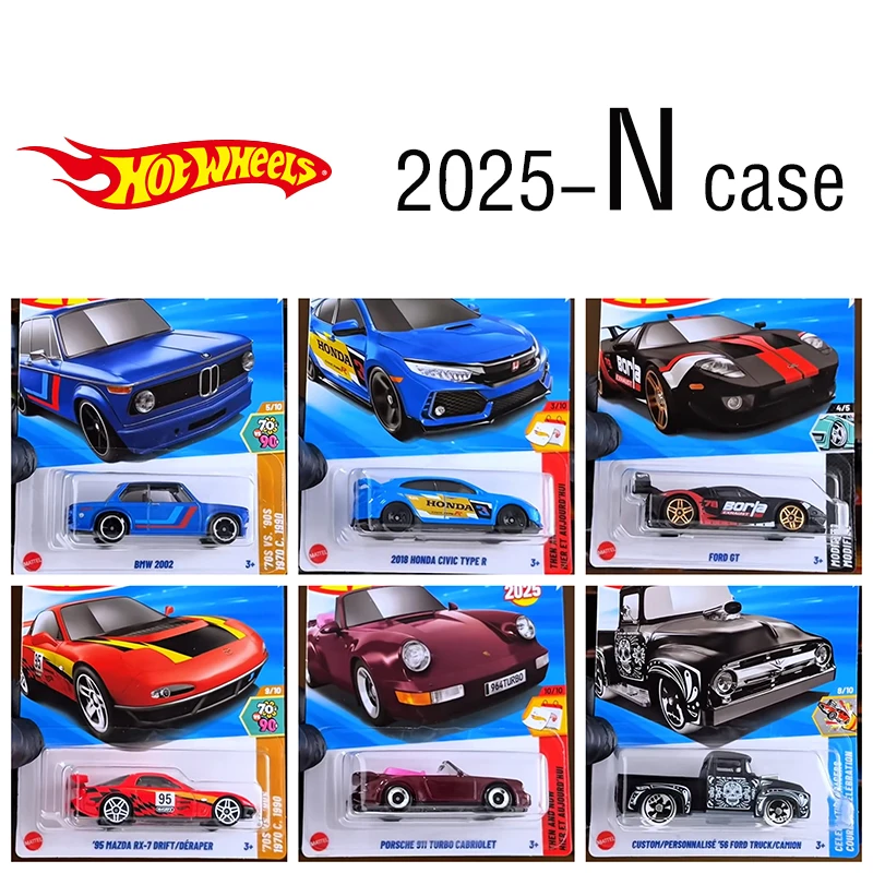 

Чехол Hot Wheels Cars 2025 N Mazda Ford Bmw Porsche 1/64, литая металлическая модель игрушечного транспортного средства
