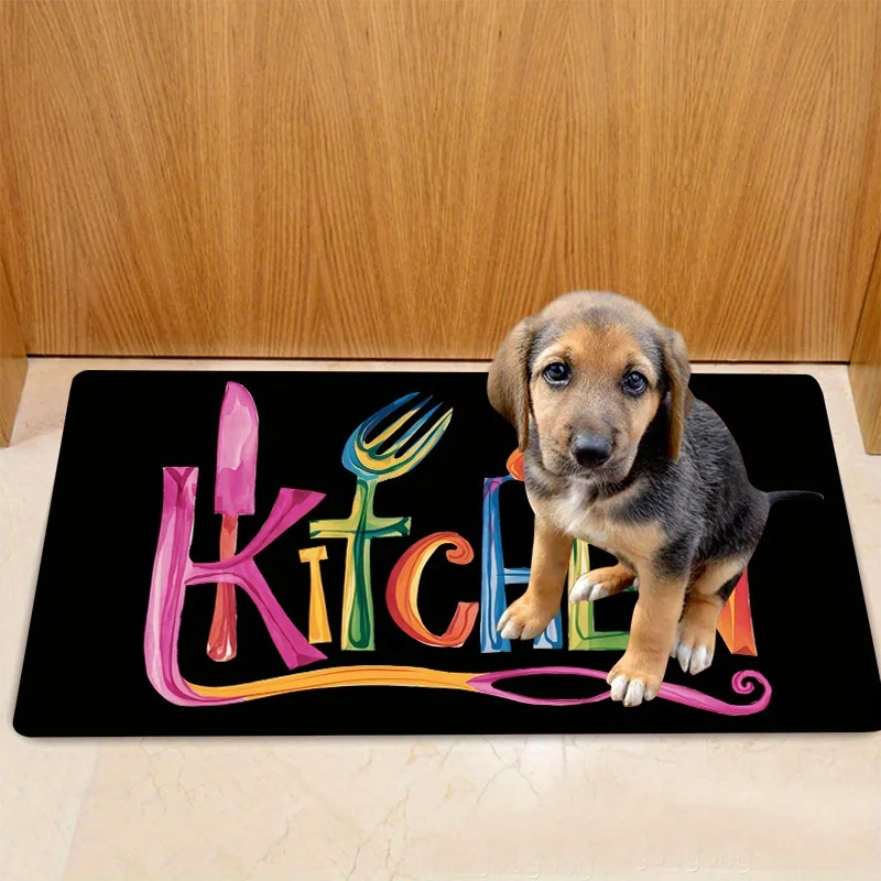 

VIKAMA 1/2pc Kitchen Simple Colorful Print Rug, Non-Slip And Water-Absorbent, Dirt-Resistant. For Bathroom, Entrance, Home Decor