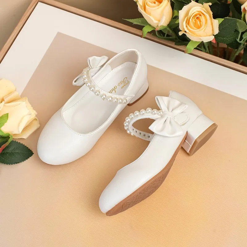 

Sweet Children Leather Shoes Elegant Girls Fashion Kids Causal Shoes Wedding Party Catwalk Performance Princess High Heel Shoes