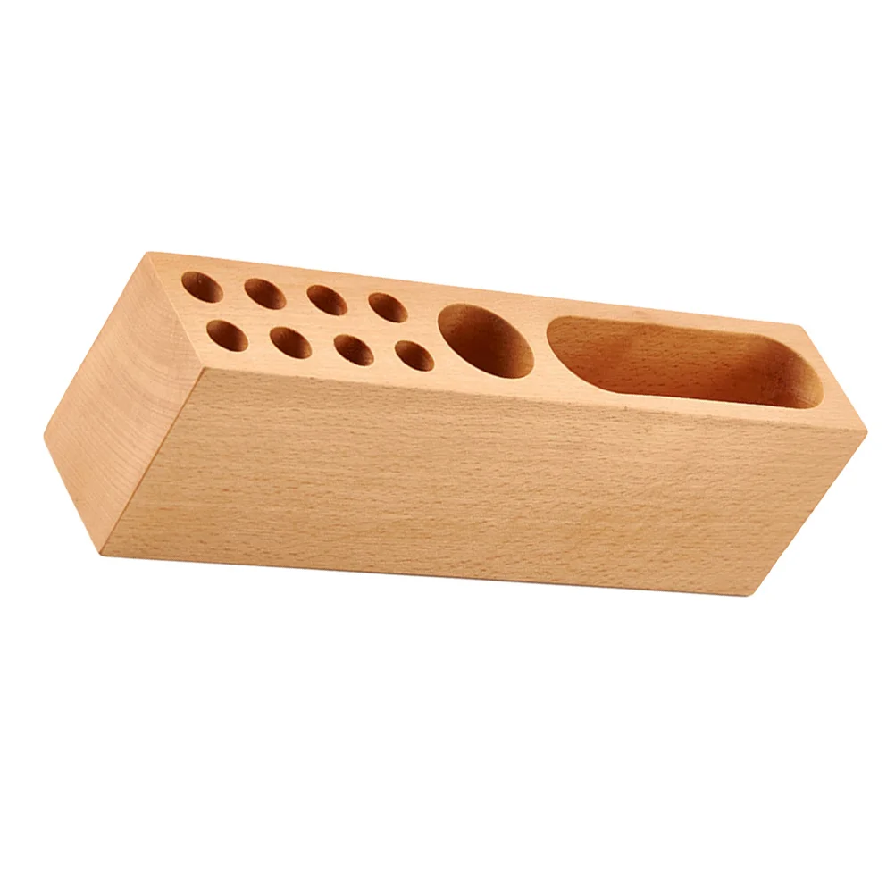 

Wooden Holder Smooth Finish Desktop Decor Creative Stationery Organizer Pencil Storage Bucket Home Pen Container Pen Pot