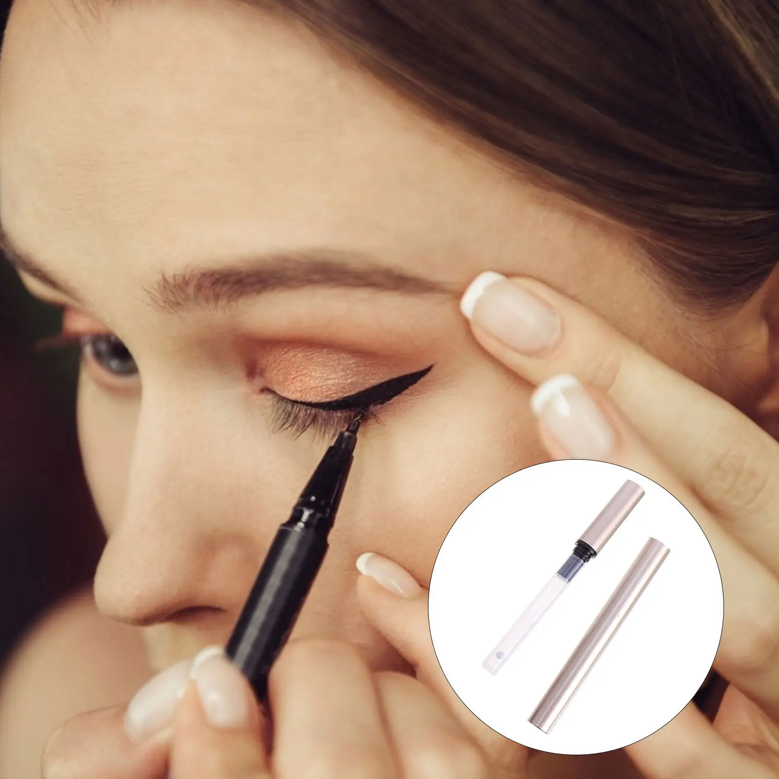 5 Stück Leere Eyeliner-Stiftbehälter Nachfüllbare Flüssig-Eyeliner-Applikatoren 1ml DIY-Behälter für Eyeliner