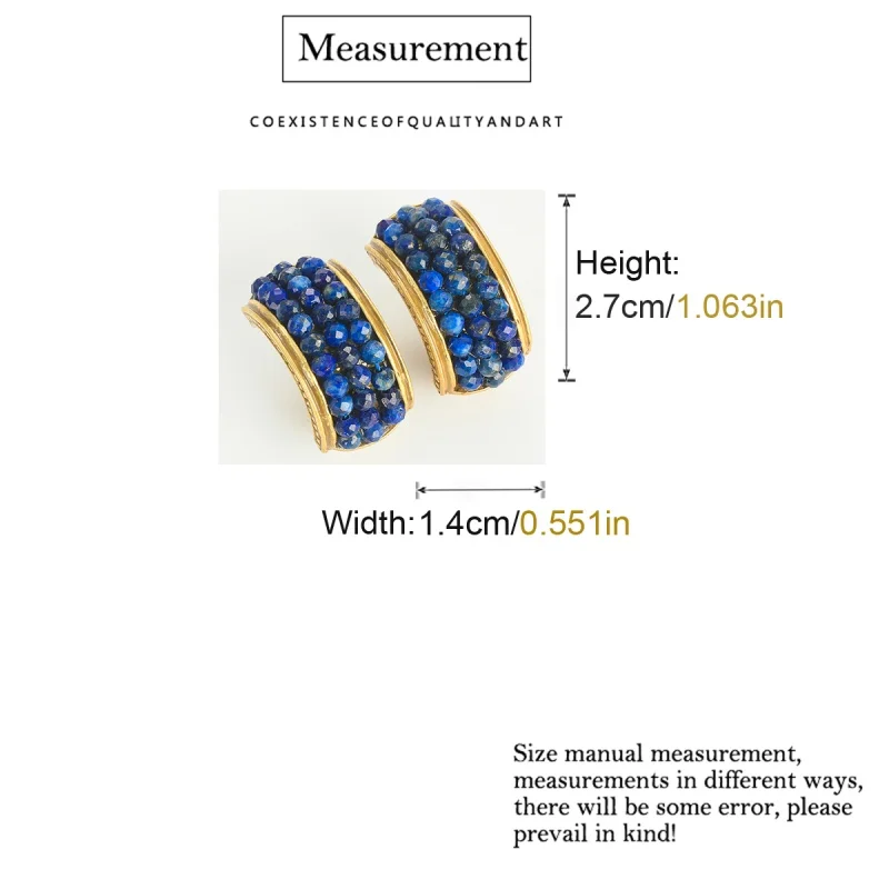 خمر اللازورد قرط الاذن المرصع C نوع الذهب اللون حجر الراين جودة فاخرة مصمم هدايا مجوهرات للنساء اتجاهات جديدة 2025