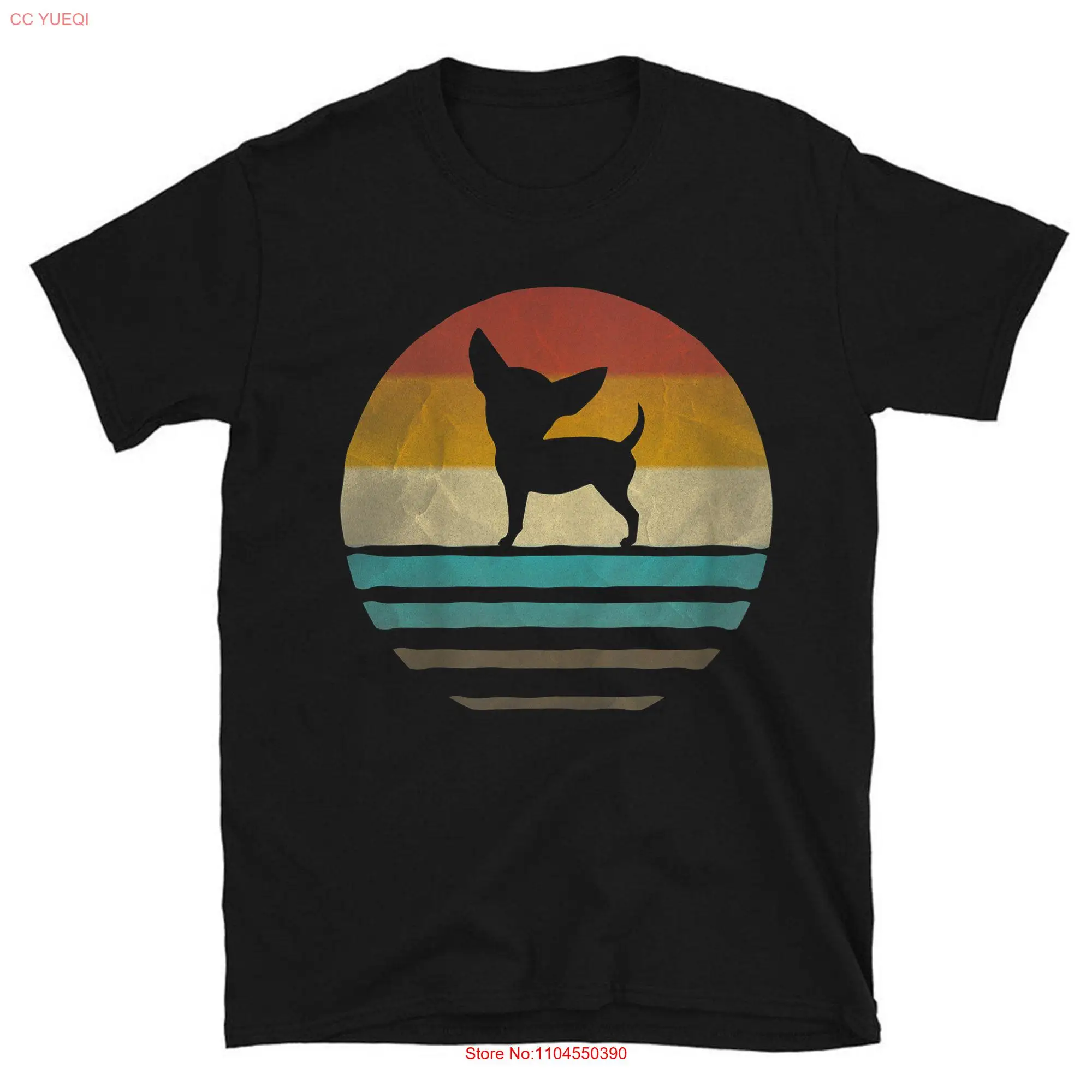

Chihuahua Dog Retro Vintage 60s 70s Silhouette Breed T Shirt long or short sleeves