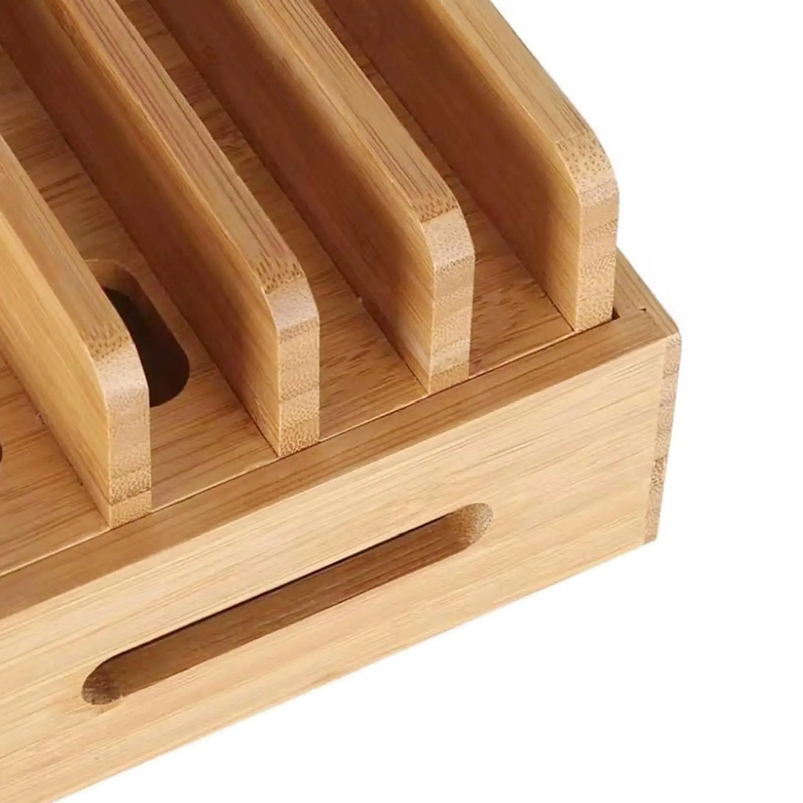 Wood Desktop Docking Charging Stand Desk Organizer with Cable Management Multiple Charging Station Rack for Phones