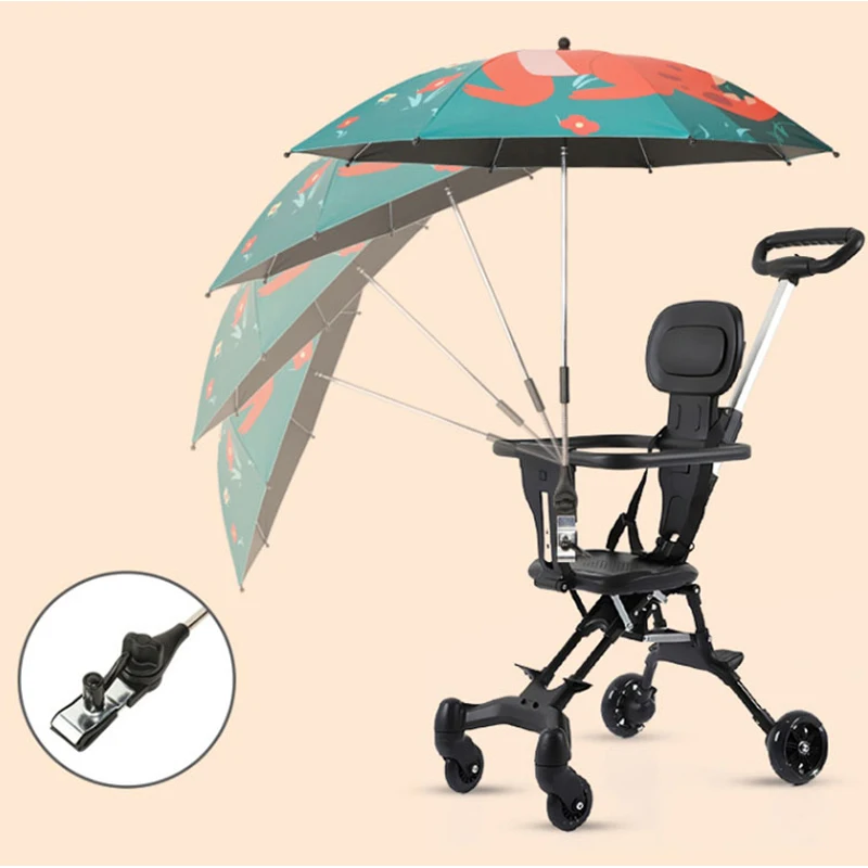 

Baby Stroller Accessories Sun Umbrella SPF50 Adjustable Universal Sun Shade Umbrella Light Stroller Trolley Umbrella for Babies