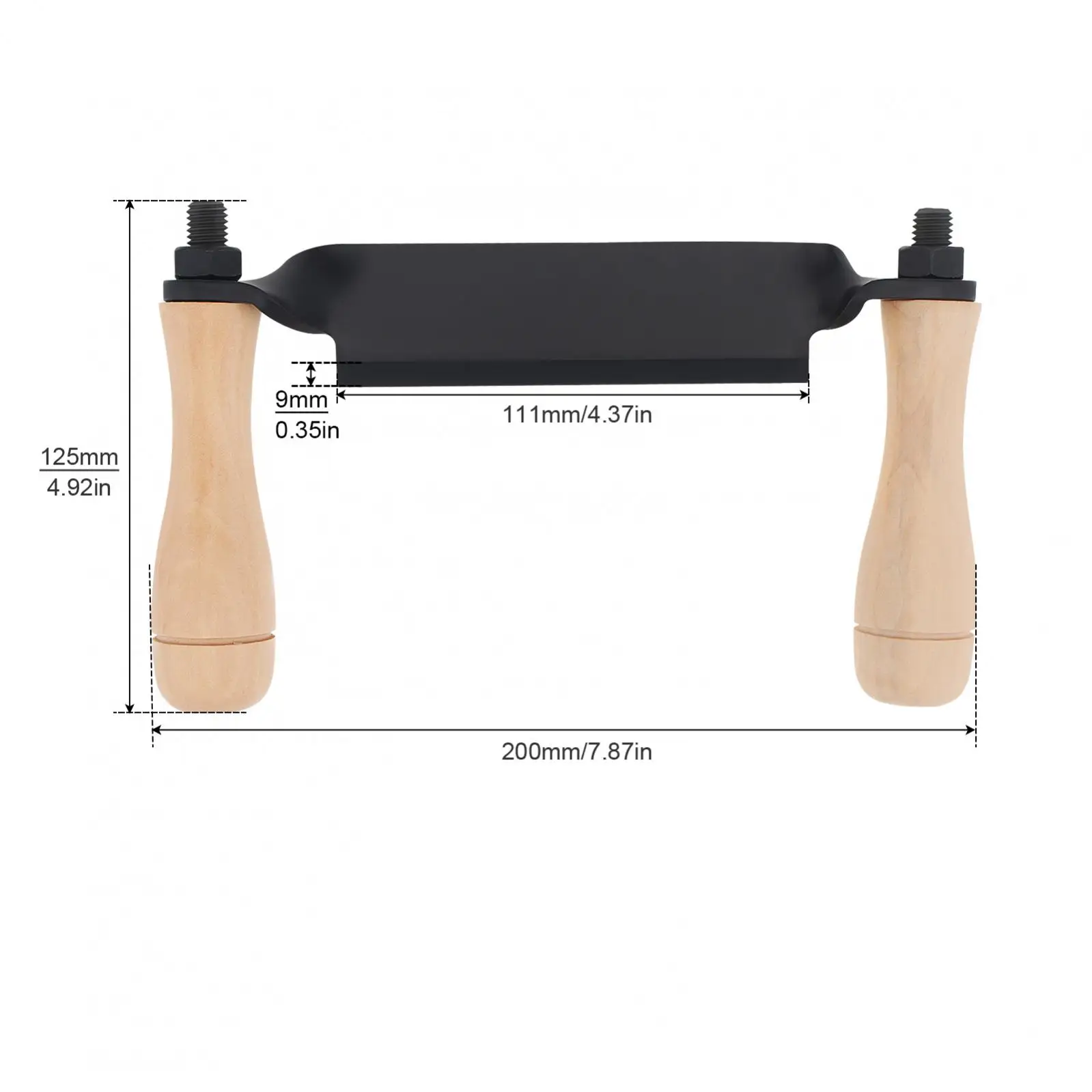 Manganese Steel Draw Knife Woodworking Drawknife for Wood Debarking Straight Draw Shave Tool