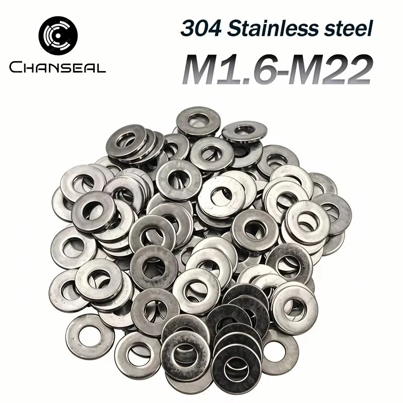 M1.6 M2 M2.5 M3 M4 M5 M6 M8 M10 M12 M14 M16 M18 M20 M22 304 Stainless Steel Sealing Flat Washer Metal Plain Gaskets Meson Shim