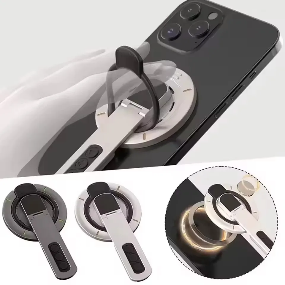 

3-in-1 Magnetic Finger Ring Holder Rotate Double-Sided Magnetic Phone Stand MultiFunction Portable Lazy Man Stand for iPhone 17