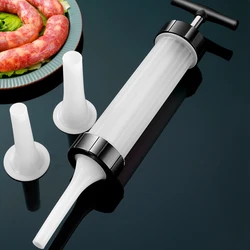 YOMDID Manual Sausage Fillers Sausage Stuffer Meat Filling Tool Practical Sausage Maker Syringe Funnel Nozzle For Sausage Making