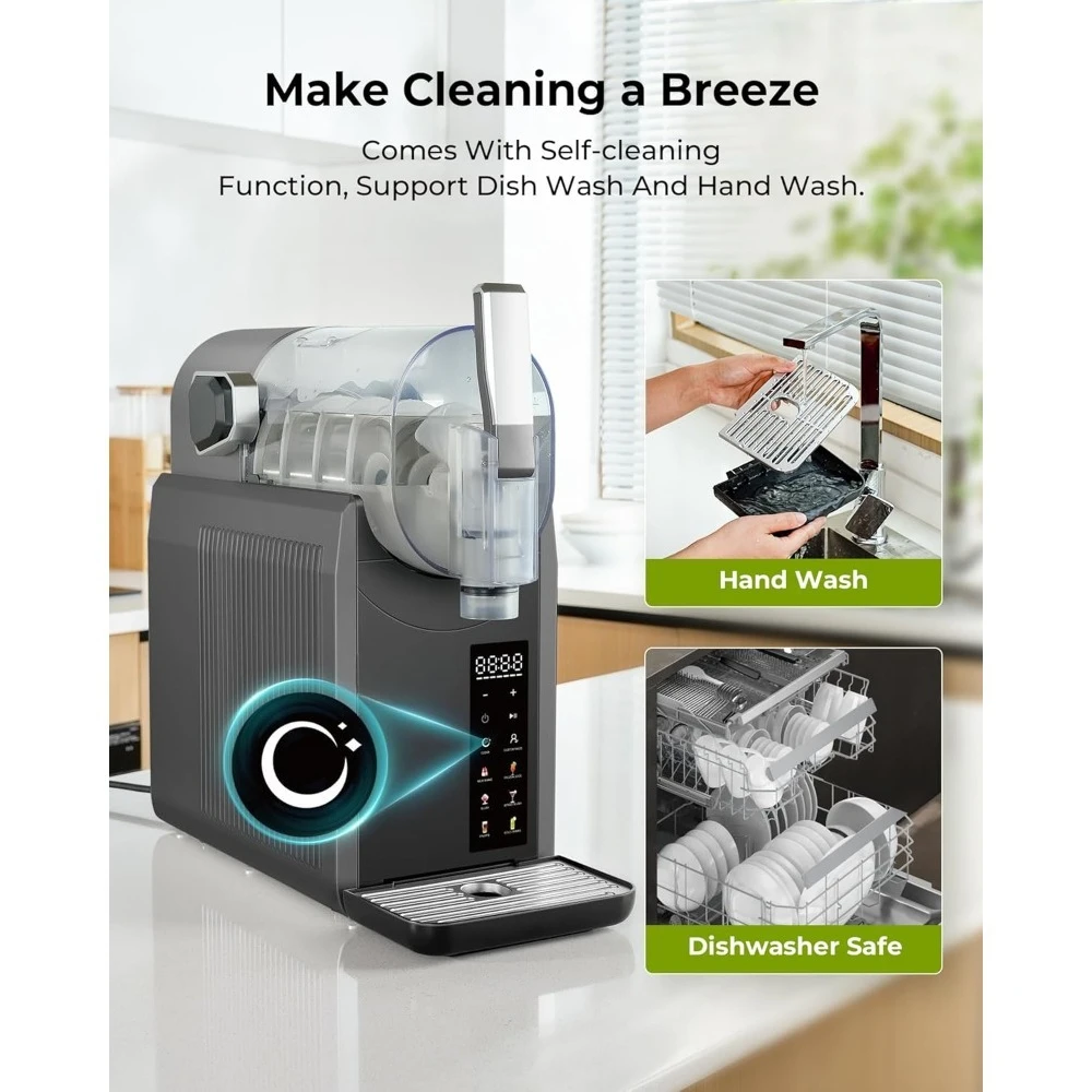 7가지 프로그램이 내장된 가정용 슬러시 기계, 자동 세척 기능이 있는 칵테일, 프라페, 마가리타용 냉동 음료 제조기, 신선도 유지