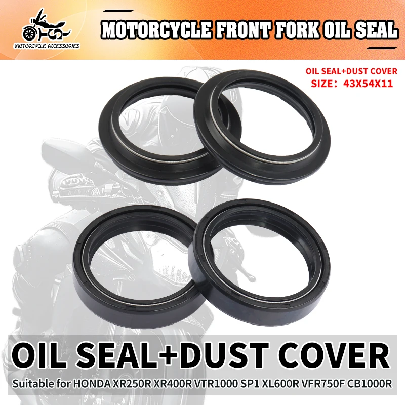 

43x54x11 Oil Seal & Dust Cover Front Fork For Honda CBR600 900 1000 CB1300 CBR1000RR XR250R XR400R VTR1000 SP1 XL600R VFR750F