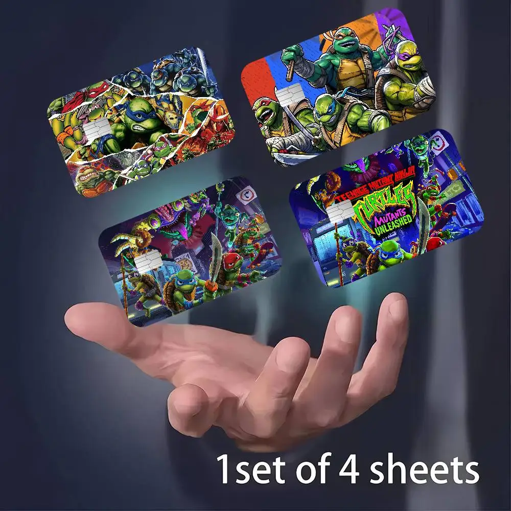 N-Ninja M-Mutant T-Turtles M-Mayhem Credit Card Skin Stickers No Adhesive Residue Water Proof for VISA Credit Card Subway Card