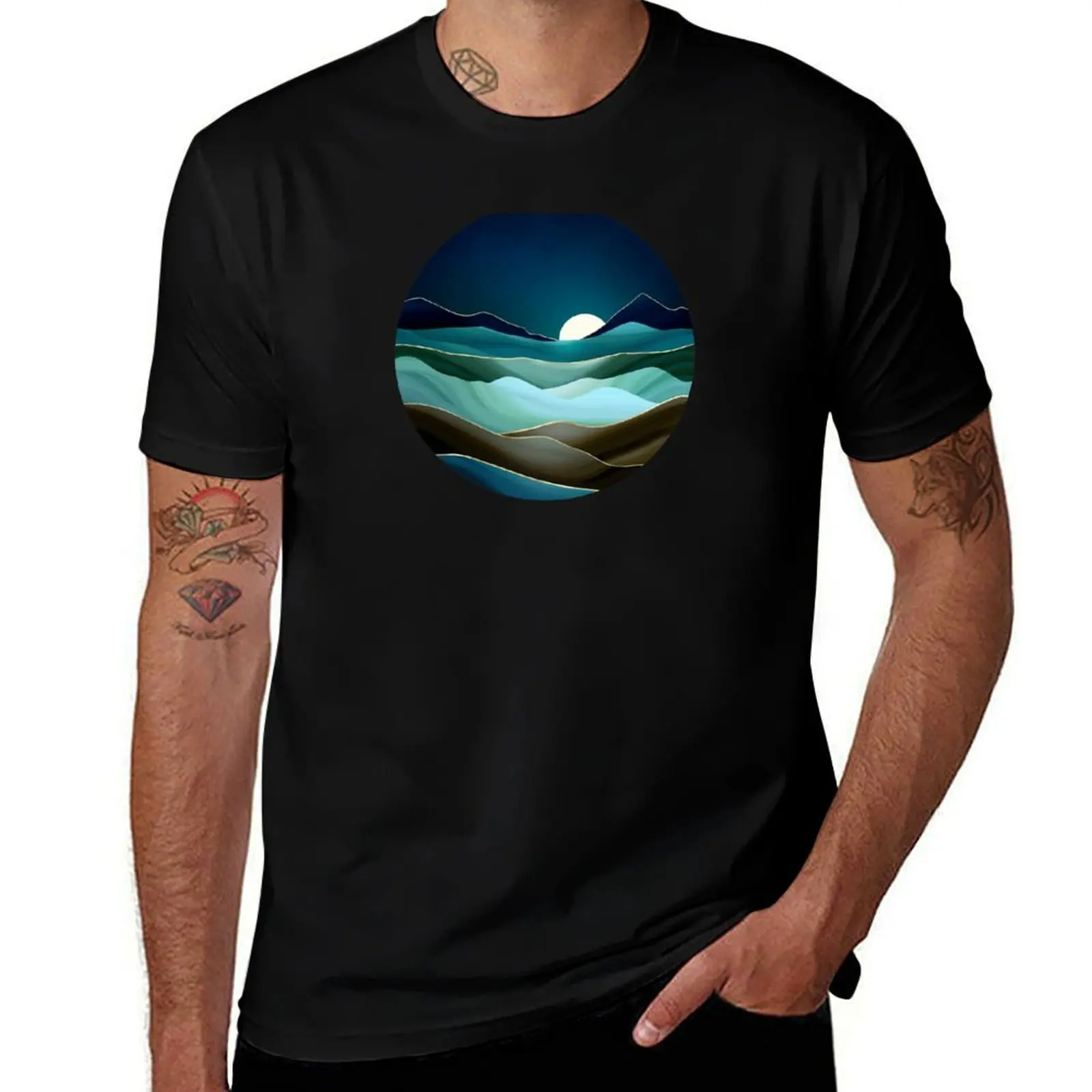 Moonlit Vista T-Shirt Soft Cotton Print T-Shirt