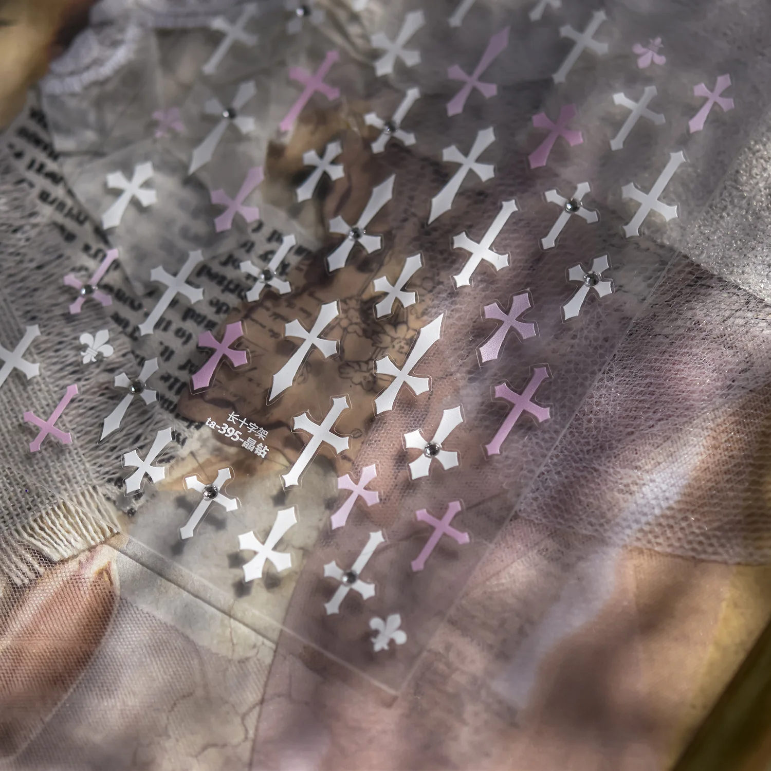 Autocollant pour ongles en cristal et diamant de luxe, grande et petite croix, autocollant pour Nail Art, décoration pour ongles, petit accessoire, DIY bricolage