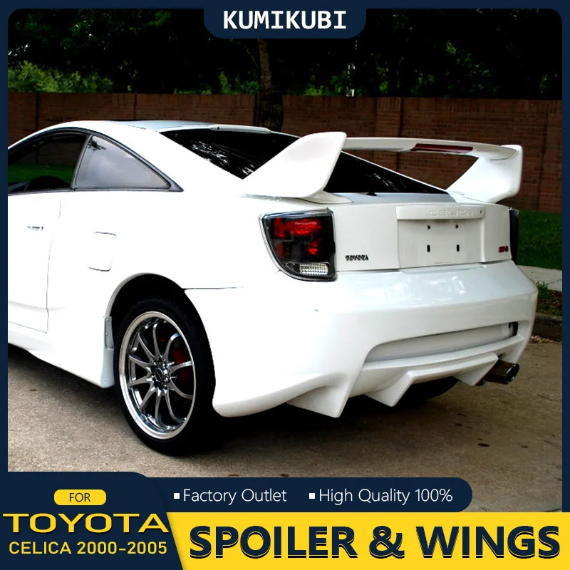 For TOYOTA CELICA Rear Trunk Spoiler 2000-2005 WITH LED LIGHT High Quality ABS Plastic Car Spoiler Trunk Boot Wing Black Spoiler