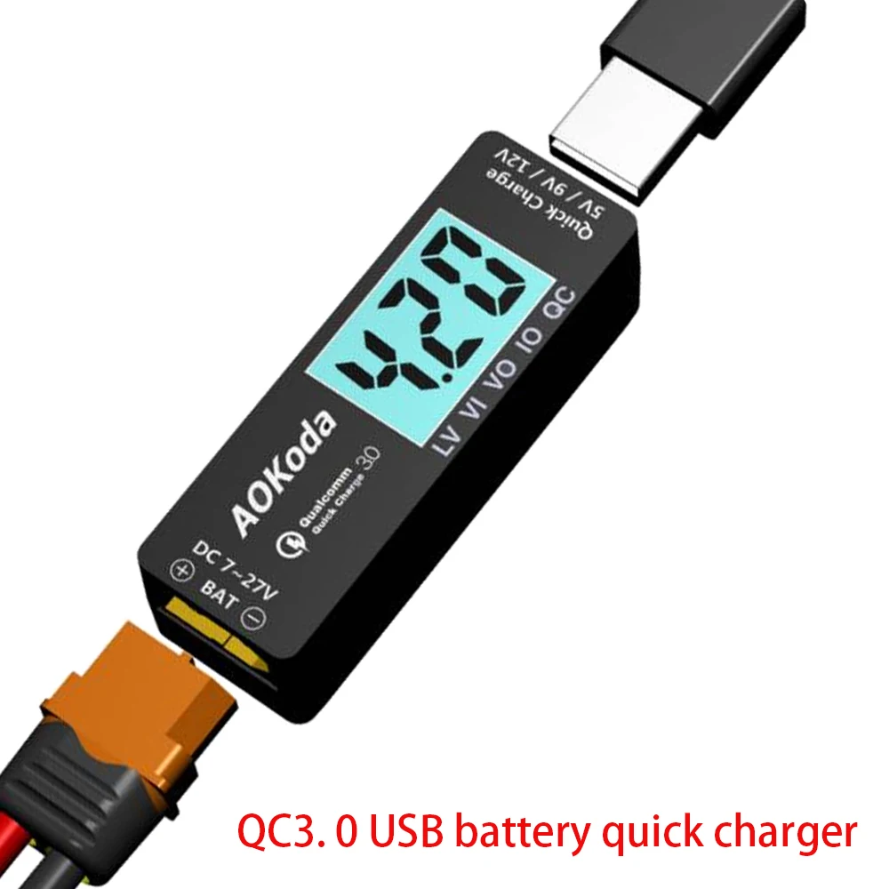 AOKoda QC3.0 Quick Charger Lipo Battery xt60 To USB Power Converter Adapter For Smartphone Tablet PC Phone DIY Part