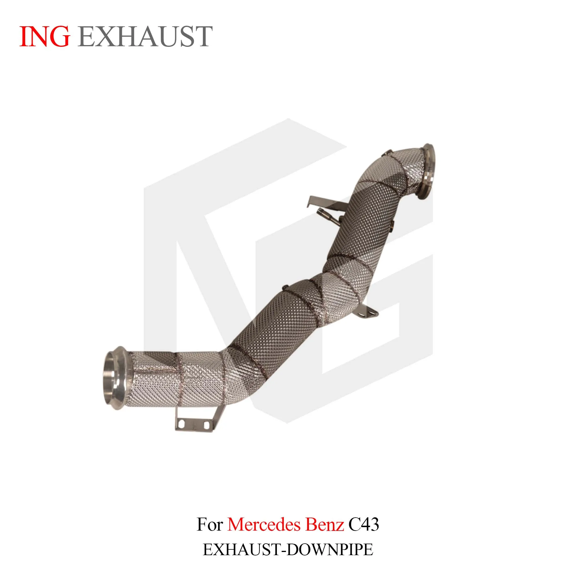 

ING SS304 Catless Downpipe 2024 Mercedes Benz C43 E43 3.0T Engine Heat Shield Header Performance DIY New Style Exhaust System