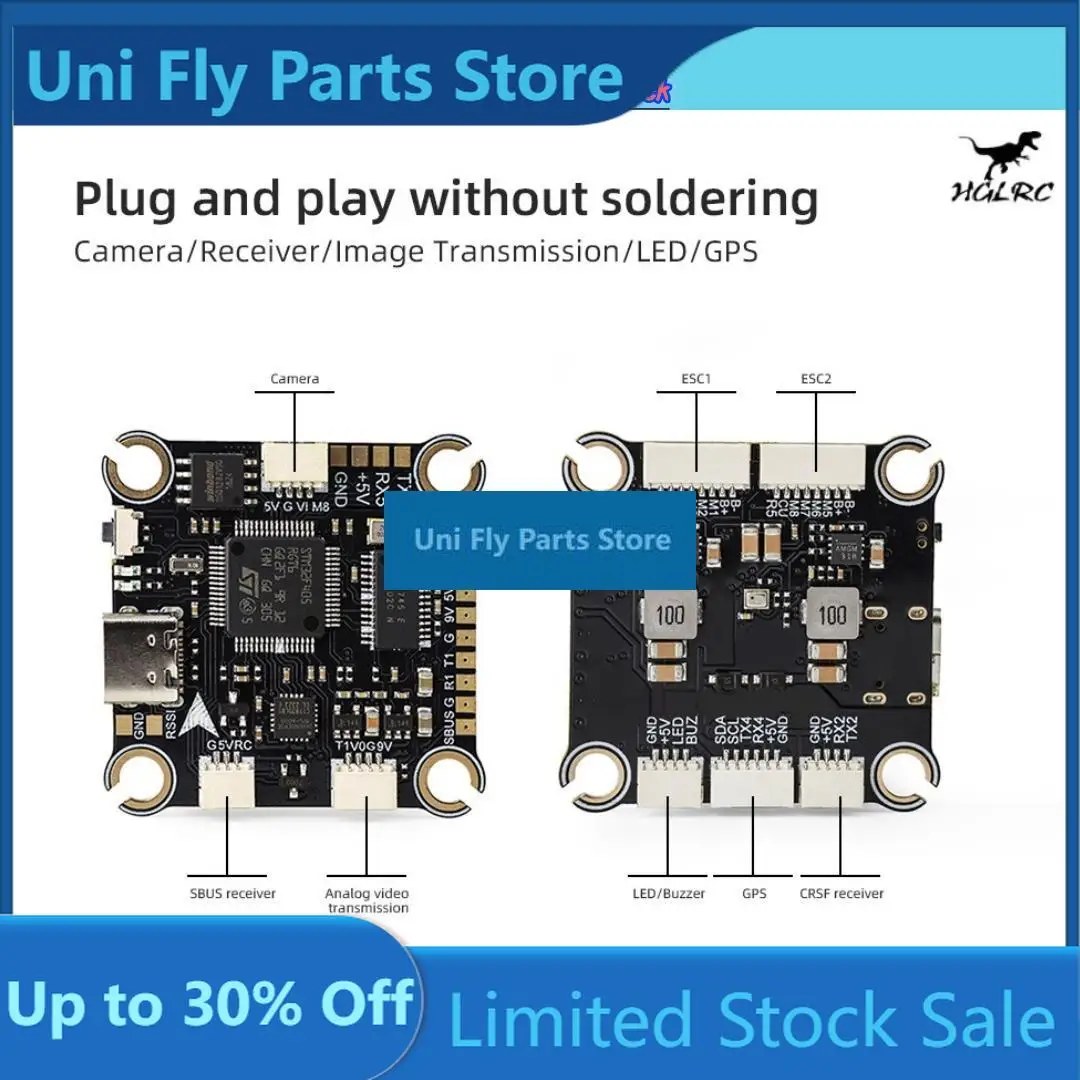 UniFlyHGLRC SPECTER F460 Stack F405 V2 FC MPU6000 GYRO ESC 60A FPV Freestyle DIY Parts