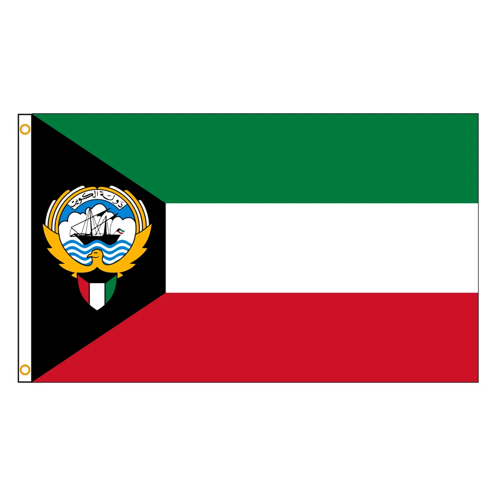 2×3FT Kuwait Emblem Flag Polyester Printed Banner Tapestry For Decor
