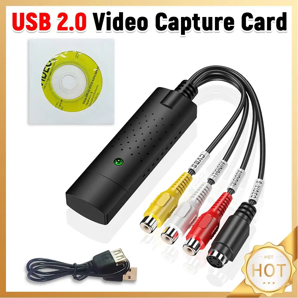 USB 2.0 Video Capture Card VHS VCR TV DVD VHS To Digital Converter Video Audio Converter อะแดปเตอร์จับภาพเสียงการ์ดสําหรับ Mac PC