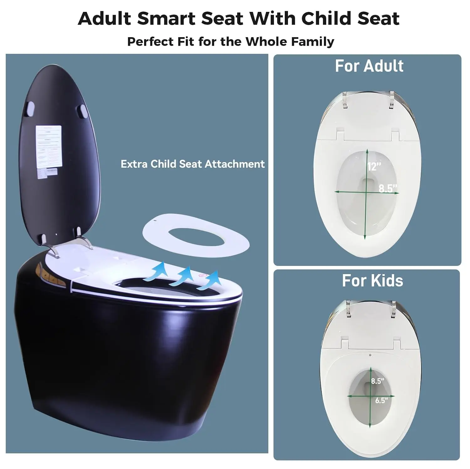 Luxury Smart Toilet With Bidet Seat, Elongated Egg Shaped Modern Design, Auto Open Auto Flush, Adjusted Heated, Customized image 4